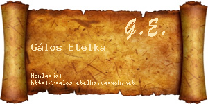 Gálos Etelka névjegykártya